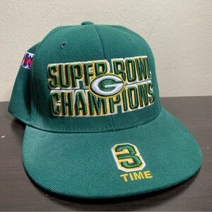 NFL Green Super Bowl Champions Snapback Hat with Gold & White Embroidery
